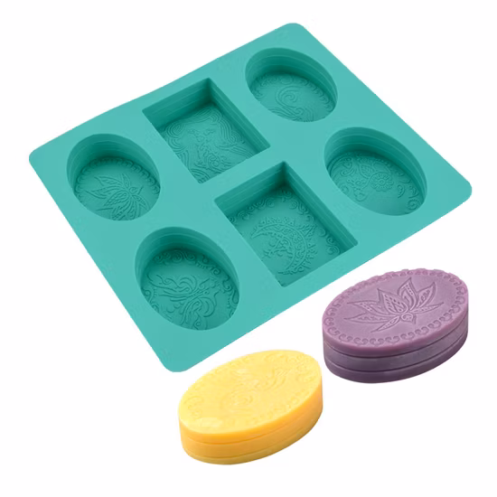 DIY 手作り石鹸作り用のカスタム 6 キャビティシリコン石鹸型